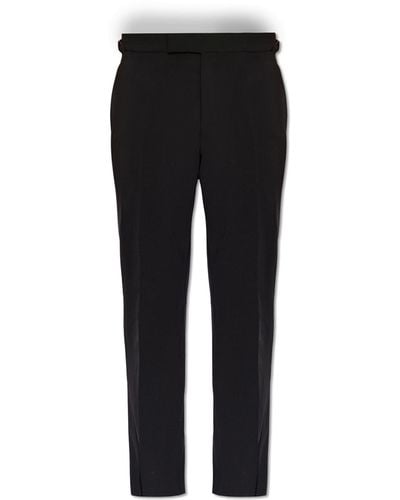 Tom Ford Wool Pleat-front Trousers, - Black
