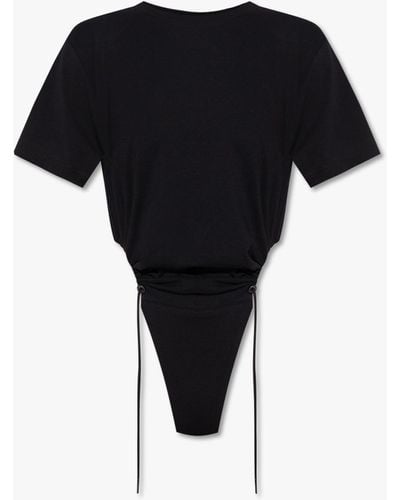 Y. Project Body With Short Sleeves, - Black