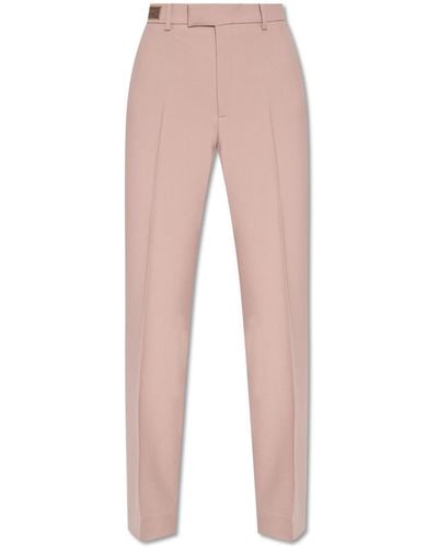 Gucci Wool Pleat-front Trousers, - Pink