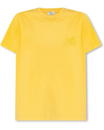 Etro T-Shirt With Logo - Yellow