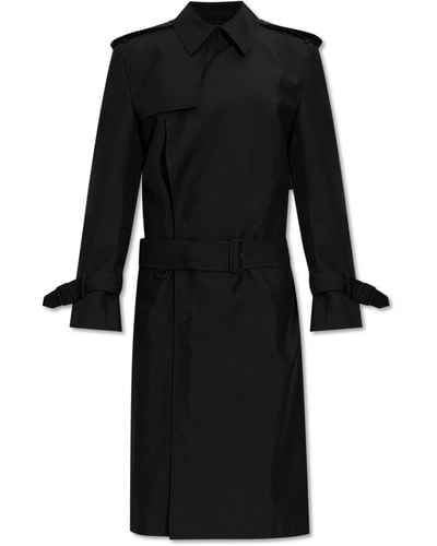 Burberry Trench Coat With A Waist Pack - Black