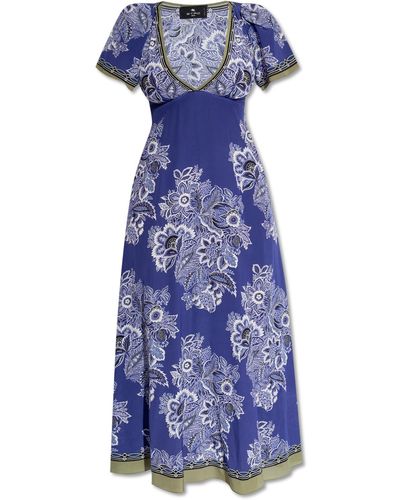 Etro Silk Dress, - Blue