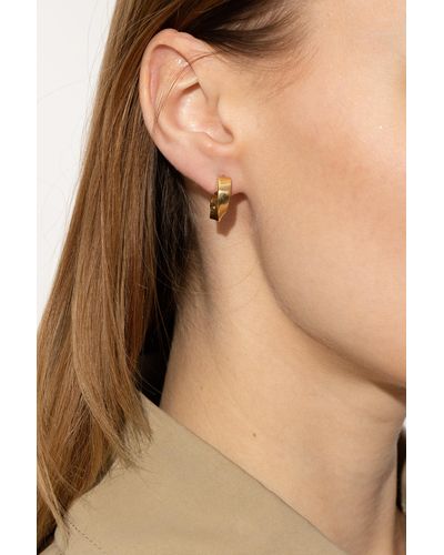 Bottega Veneta Hoop Earrings, - Metallic