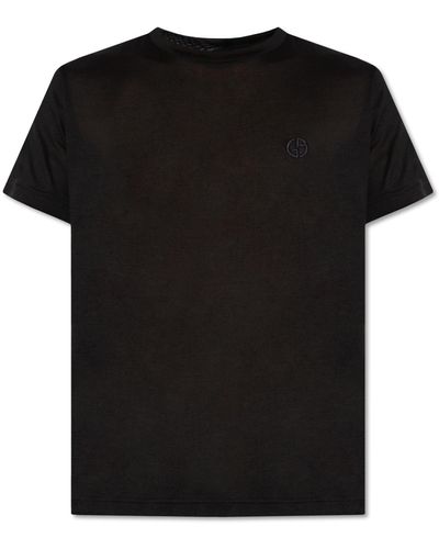 Giorgio Armani Silk T-shirt, - Black
