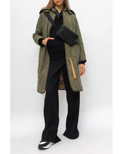 Burberry 'parkgate' Quilted Coat - Green