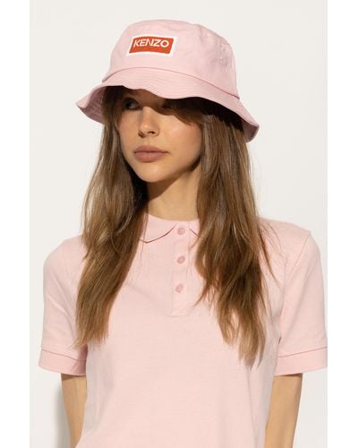 KENZO Bucket Hat With Logo, - Pink