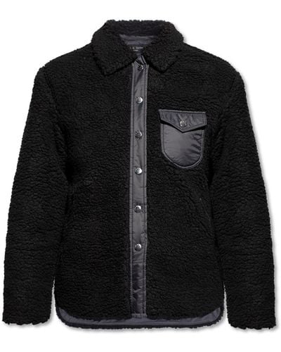 Rag & Bone Elliot Sherpa Shirt Jacket - Black