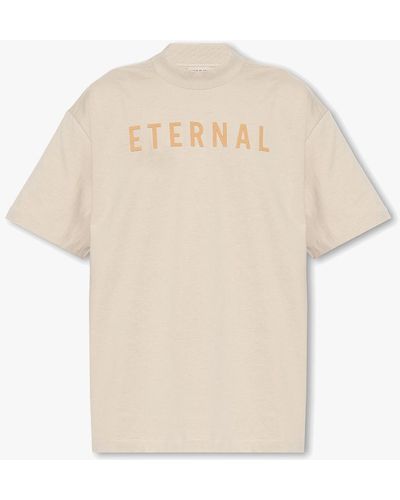 Fear Of God Eternal Brand-print Oversized-fit Cotton-jersey T-shirt - Natural