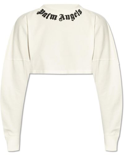 Palm Angels Short T-Shirt With Long Sleeves - White