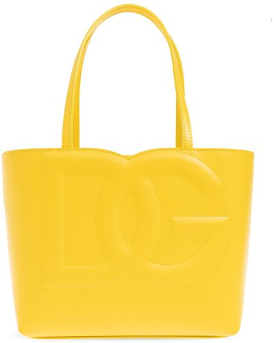 Dolce & Gabbana Small Dg Logo Shopper - Yellow
