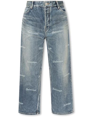 Balenciaga Jeans With Logo - Blue