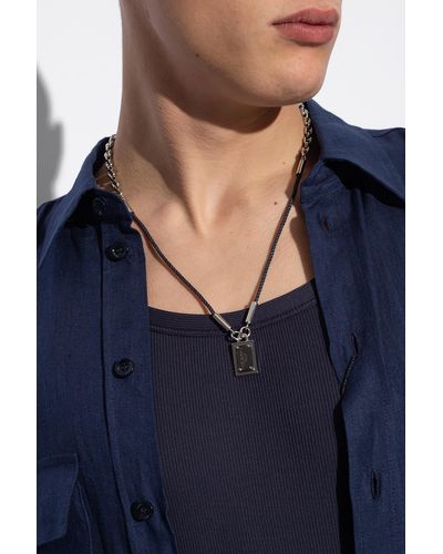 Dolce & Gabbana Necklace With Logo, - Blue