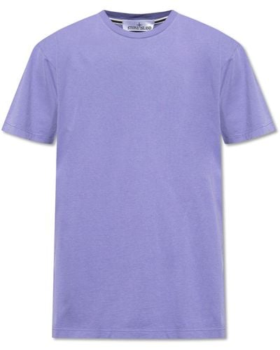 Stone Island T-shirt With Logo, - Purple