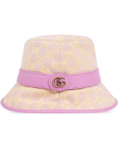 Gucci Hat With Monogram, - Pink