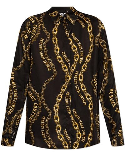 Versace Patterned Shirt, - Black