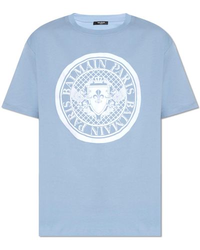 Balmain Cotton T-shirt, - Blue
