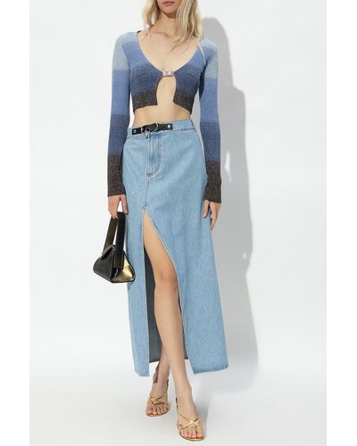 Gcds Cropped Glossy Top - Blue
