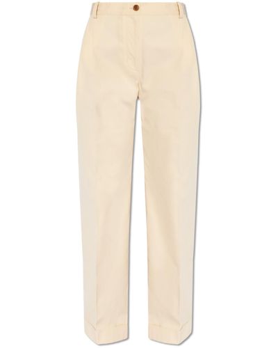 Maison Kitsuné Pleat-front Trousers, - White