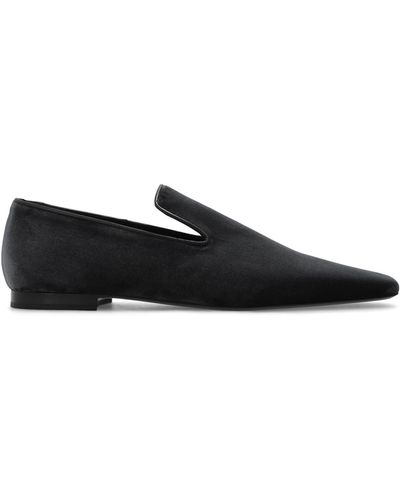Totême 'venetian' Loafers In Velvet, - Black