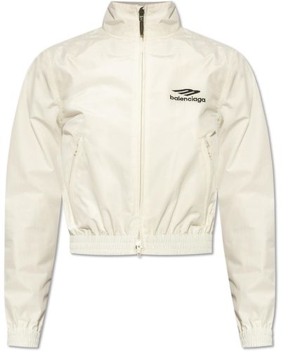 Balenciaga Track Jacket With Logo, - Natural