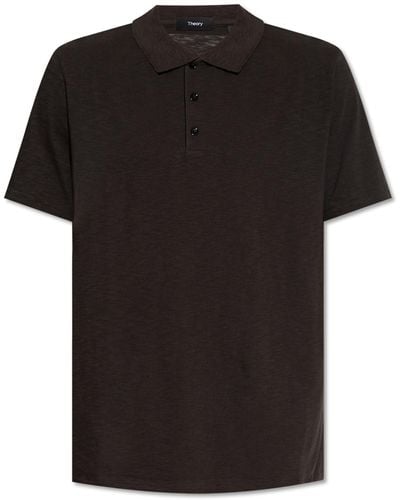 Theory Cotton Polo Shirt, - Black