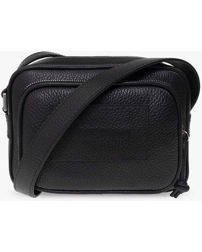 Emporio Armani Leather Shoulder Bag - Black