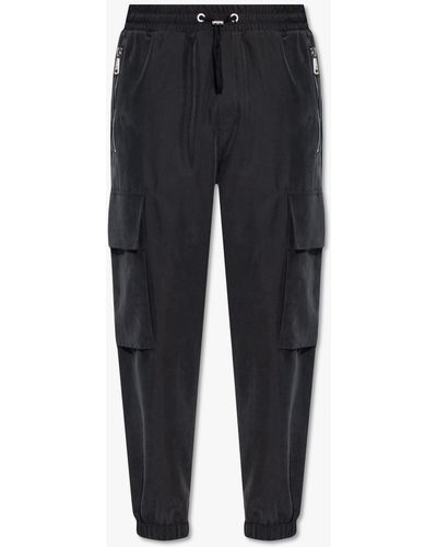 Balmain Pants With Logo, - Black