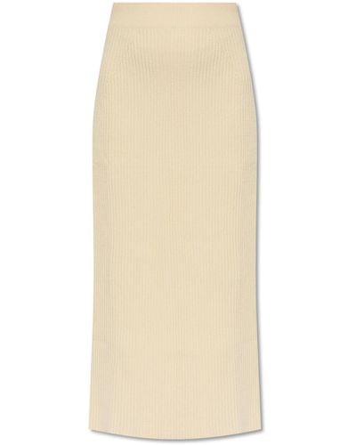 Totême Ribbed Skirt, - White
