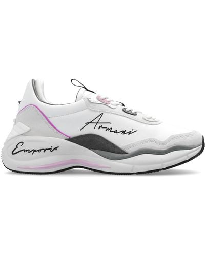 Emporio Armani Sneakers With Logo, - White