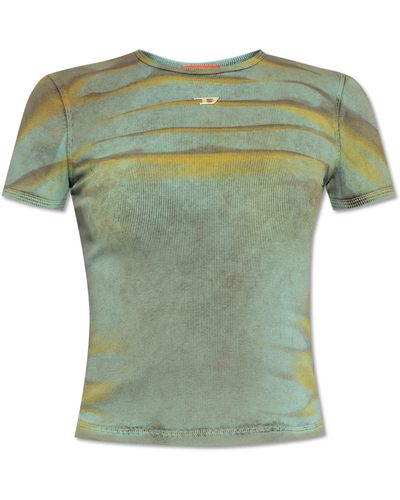 DIESEL 't-ele-whisk' T-shirt With Logo, - Green