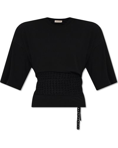 The Mannei ‘Turso’ T-Shirt With Tie Waist - Black