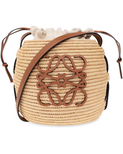 Beehive Basket bag in raffia and calfskin