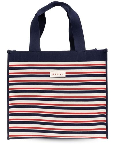 Marni Striped Shopper Bag, - Blue