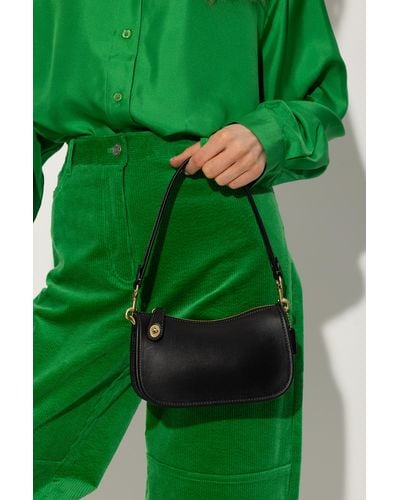 COACH Swinger Small Leather Shoulder Bag - Black