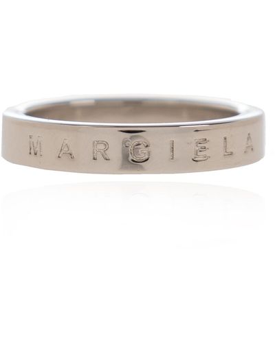 MM6 by Maison Martin Margiela Brass Ring With Logo - Metallic