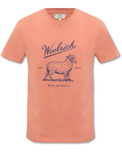 Woolrich T-shirt With Logo - Orange