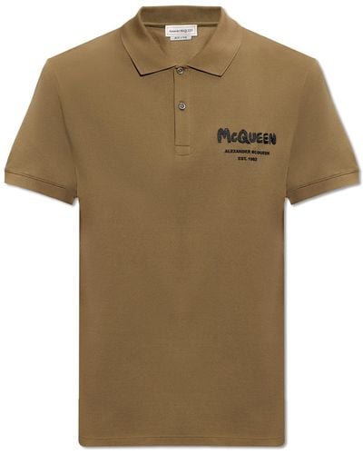 Alexander McQueen Polo Shirt With Logo, - Green