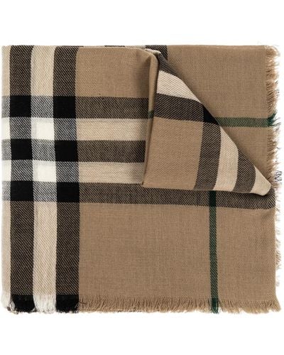 Burberry Wool Scarf, - Brown
