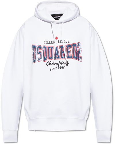 DSquared² Hoodie With Logo, - White