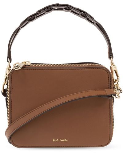 Paul Smith Shoulder Bag With Logo, - Brown