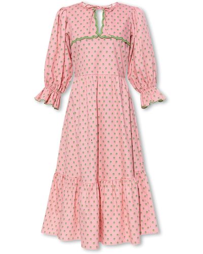 Notes Du Nord 'heart' Dress With Collar - Pink
