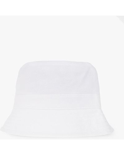 Lacoste Bucket Hat With Logo, - White
