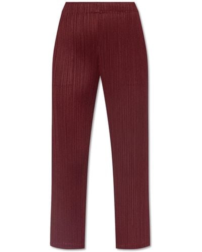Pleats Please Issey Miyake Pleated Trousers - Red