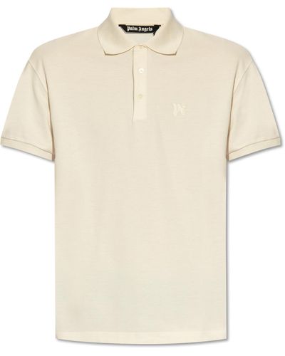 Palm Angels Polo Shirt With Logo, - Natural