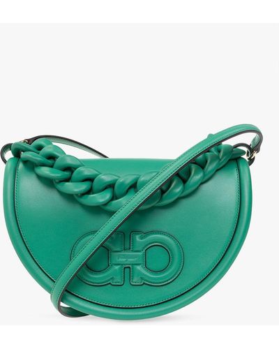 Ferragamo 'aura' Shoulder Bag - Green