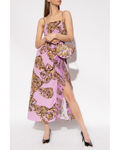 Versace Dress With Regalia Baroque Motif - Purple