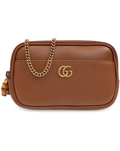 Gucci 'double G Super Mini' Shoulder Bag, - Brown
