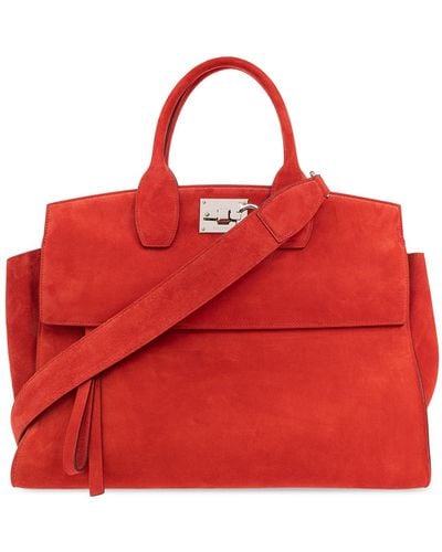 Ferragamo ‘ Studio Soft Large’ Shopper Bag - Red