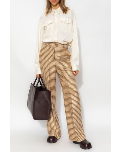 Lanvin Pleat-front Pants, - Natural