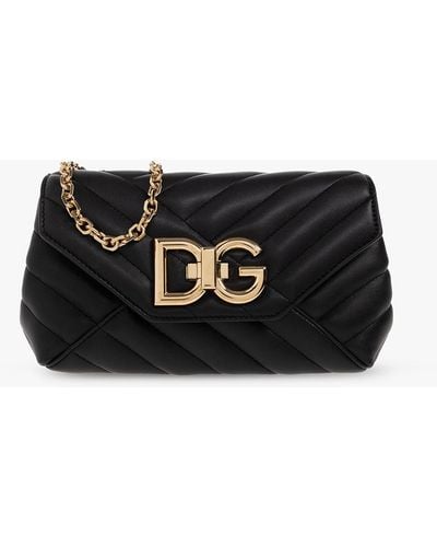 Dolce & Gabbana ‘Lop’ Quilted Shoulder Bag - Black
